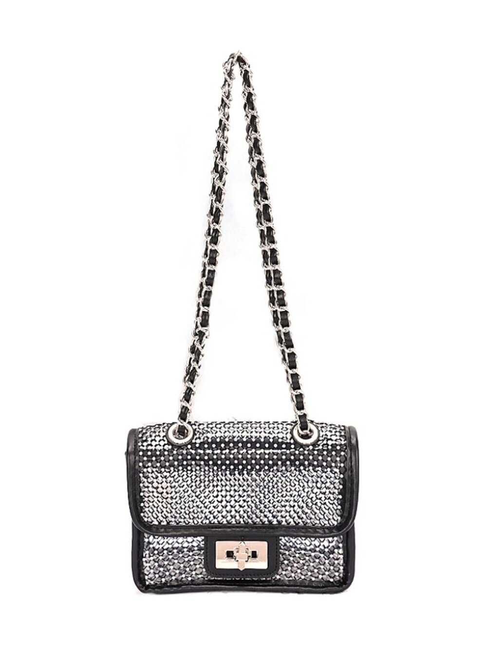 BNWT Brand New Transparent Rhinestone Mesh Convertible Crossbody Shoulder Bag